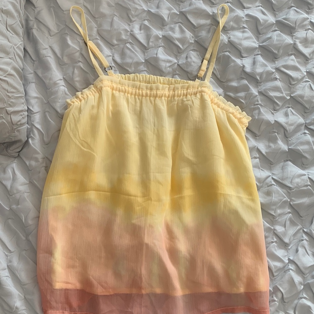 yellow/orange Abercrombie and fitch kids summer tank top, size 11/12 mesh/soft